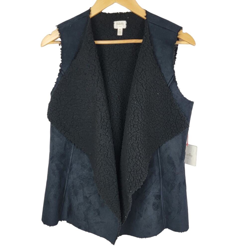 Rafaella Sport Faux Suede Drape Front Vest